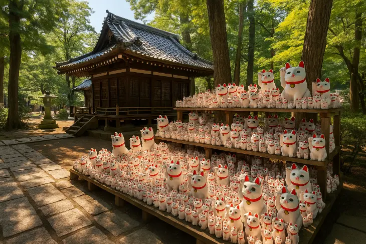 Gotokuji Temple - Asal Usul Maneki-neko si Kucing Keberuntungan